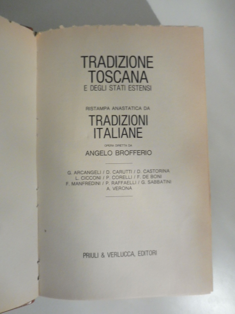 Tradizione toscana e degli estensi. Ristampa anastatica